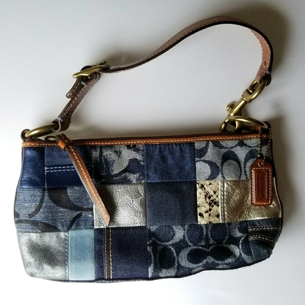 Coach blue patchwork small purse--GREAT CONDITION!